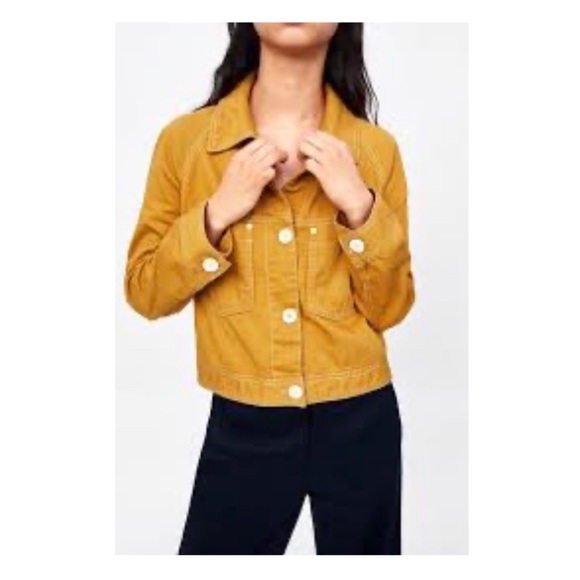 zara yellow jean jacket